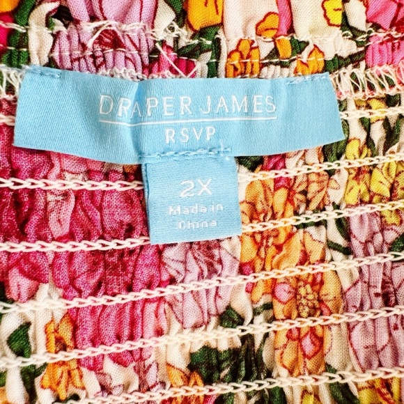 Draper James  Tie Shoulder Smocked  Bodice Tiered MAXI  Sundress - Picture 16 of 16